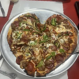 Heart pizza