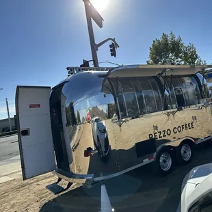 Trailer is so cute. You park on a dirt lot so don't drink too fast in or you'll kick up dirt and dust into the trailer!