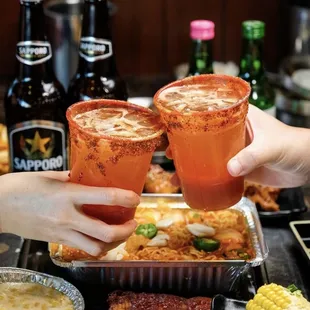 Enjoy some micheladas with Korean BBQ!