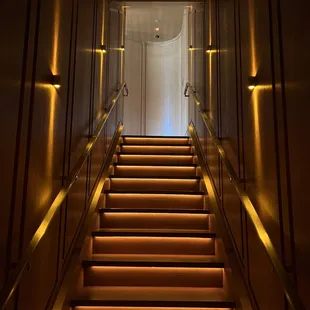 Stairway down to bathroom from the dining room