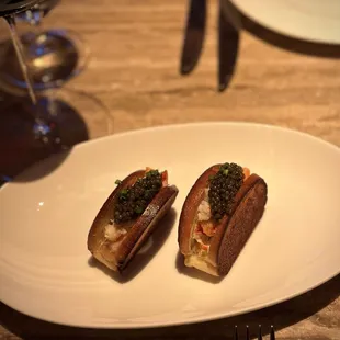 Lobster roll with caviar