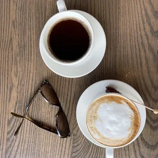 Cappuccino &amp; black coffee