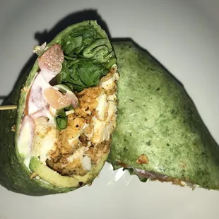 the inside of a burrito