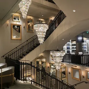 Stairway going to the restaurant