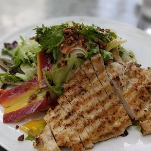 Shaved Vegetable Salad with candied pecans and Chicken