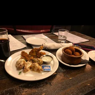 Chicken wings and Pork and Sauerkraut balls