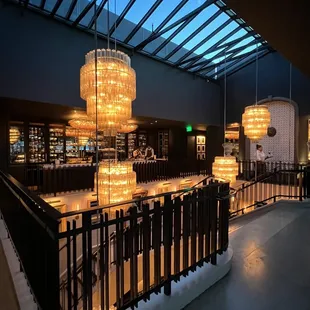 The stairs leading to the rooftop