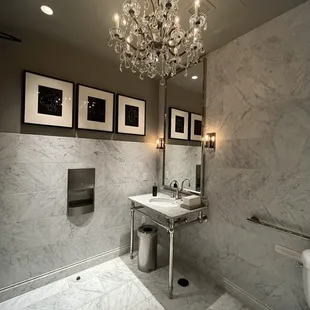 Even the Bathrooms have Chandeliers