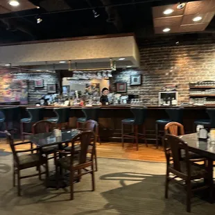 the bar and dining area