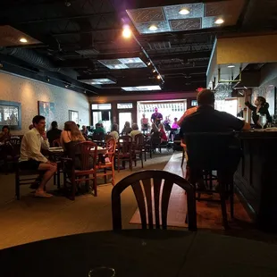 Wednesday night jazz night has a pretty good crowd. And this picture&apos;s not tilted - you&apos;re tilting your head!