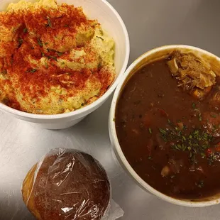 Potato salad Gumbo cornbread