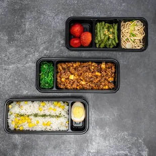 Black Pepper Beef with Oyster Mushroom Bento Box