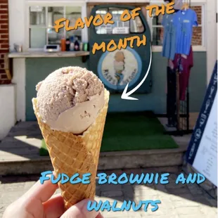 January Flavor of the Month - Fudge Brownie and Walnuts