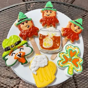 Irish inspired cookies for St. Patrick&apos;s.