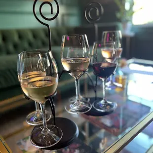 Enjoying wine in one of the unique seating areas