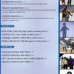 the menu for the restaurant