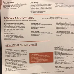 menu