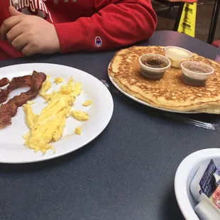 The pancake and a traditional breakfast, excellent.