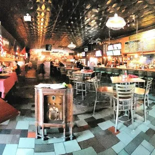 The view from the front door. The bar is on the right.