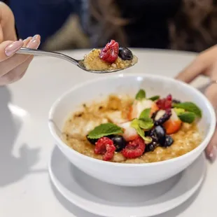Steel-cut Oatmeal Brûlée for breakfast at RhuBAR | Kitchen &amp; Cocktails