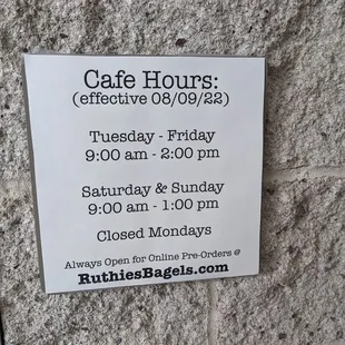 New hours