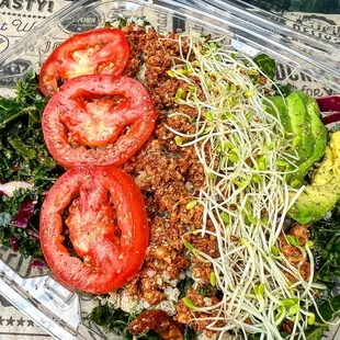 a salad in a plastic container