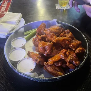 Spicy buffalo- extra crispy! Best wings I've ever had! They NEVER disappoint!