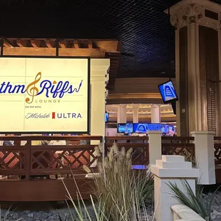 a large billboard in a mall