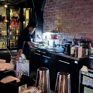 He's prepping to make the evaporated lime slice