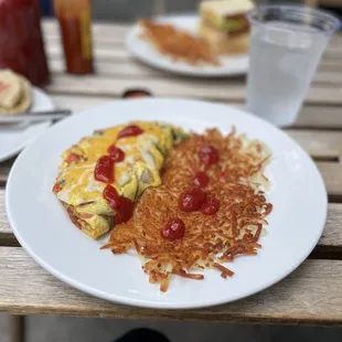 Wiltshire omelette with side of hashbrowns