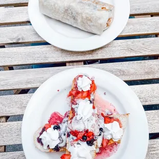 Breakfast Burrito "Becky style" &amp; not your average French toast.