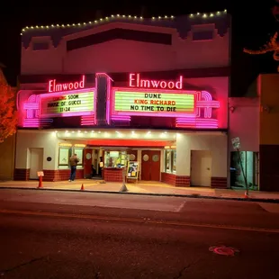 View from across the street at night