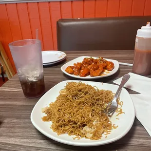 42. Chow Mein Orange chicken