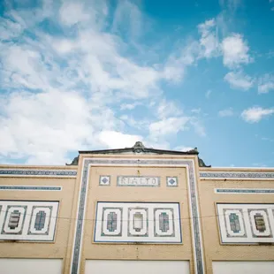 Blue skies over blue doors