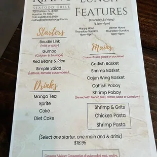 Lunch Menu