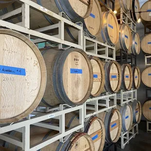 a wall of barrels