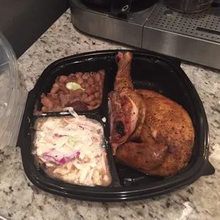 1/4 Chicken and 2 sides.  $6.50