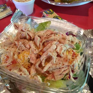 Pulled chicken salad. The chicken was fresh and moist white meat.