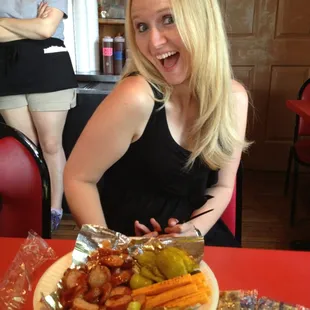 Candace and a cheese plate.