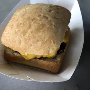 Burger on ciabatta bun