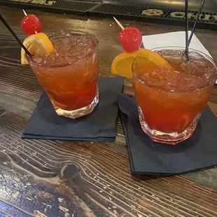 Delicious Old fashioned drinks by Adrian!