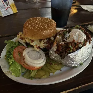 billy burger w/ loaded baked potato