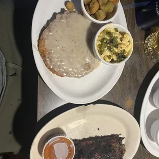 Chicken Fried Steak, Fried Okra, Mac &amp; Cheese