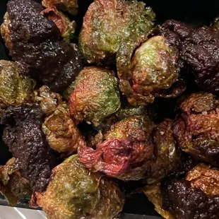 Black garlic and honey Brussels sprouts