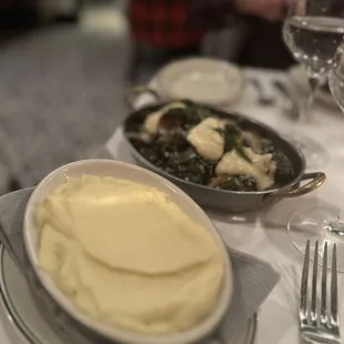 mashed potatoes and brussel sprouts