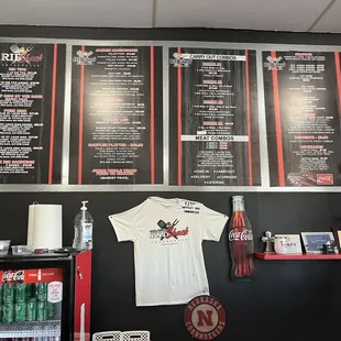 menus on the wall