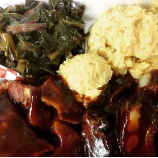 RIB SHACK CLASSIC 
RIBTIP DINNER w/ COLLARD GREENS and POTATO SALAD