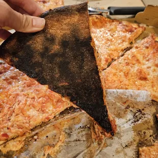 Burnt pizza