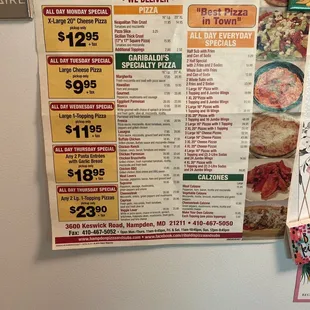 menu