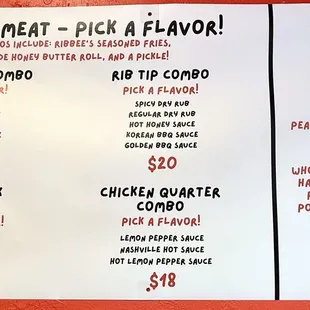 Menu prices on Super Bowl Sunday